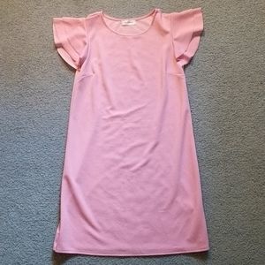 Pink ruffle sleeved dress
